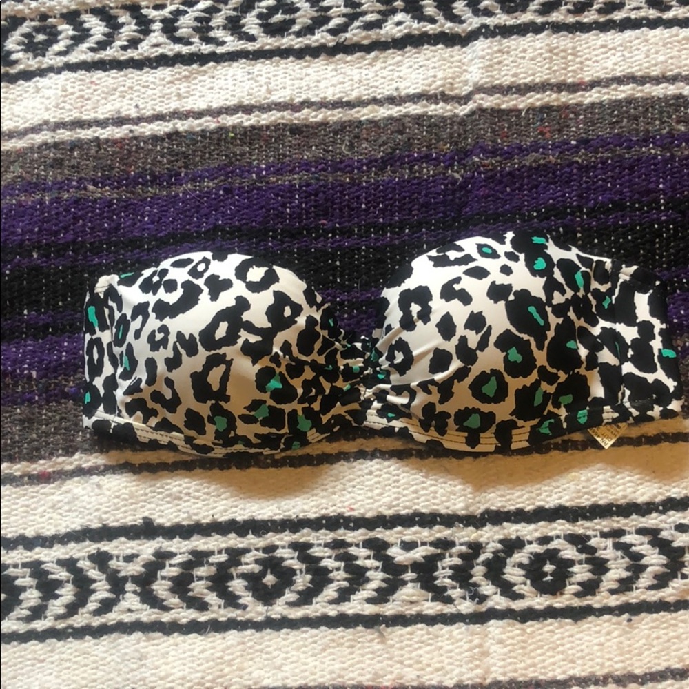 Leopard Print Push-up Bikini Top sz SM